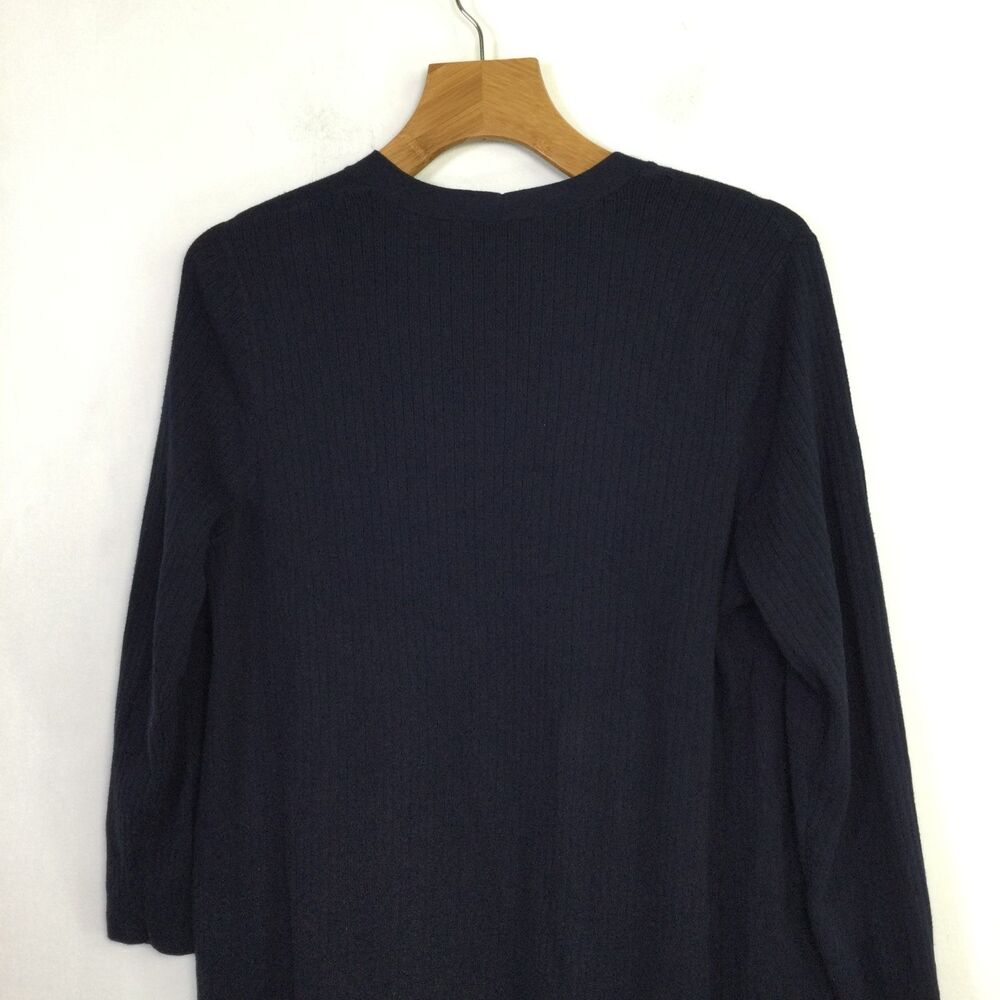 Talbots Womens Open Front Knit Cardigan Sweater L/S Pima Cotton Blue Size XLP - Picture 7 of 9